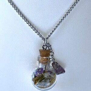 Genuine Glass Spell Bottle Necklace Made W/ Intent For Healing & Perfect Health